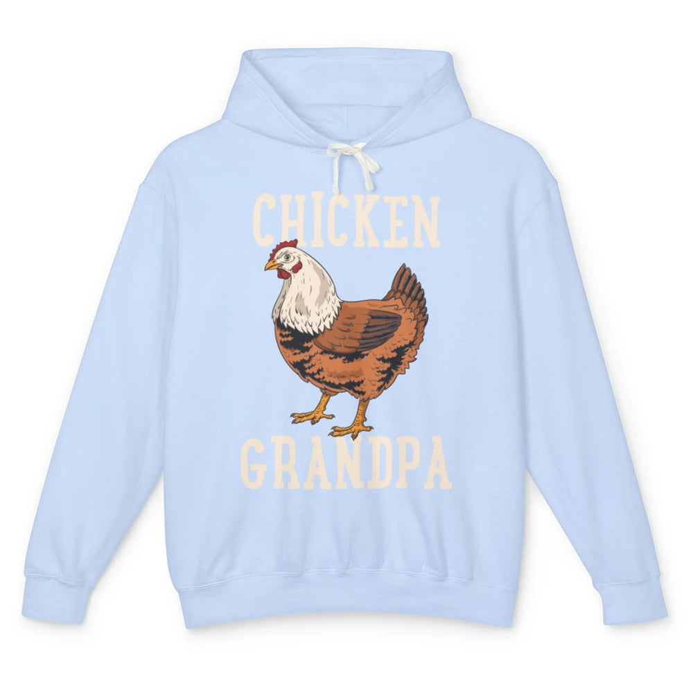 Retro Chicken Grandpa Funny Grandfather Vintage Farm Animal Unisex Lightweight Hoodie