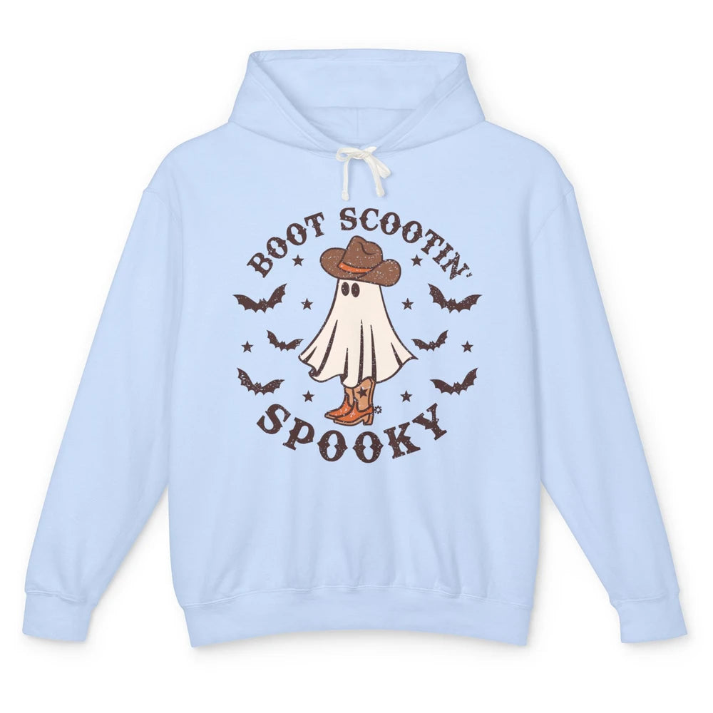 Funny Cowboy Ghost Boot Scooting Spooky Western Halloween Unisex Lightweight Hoodie