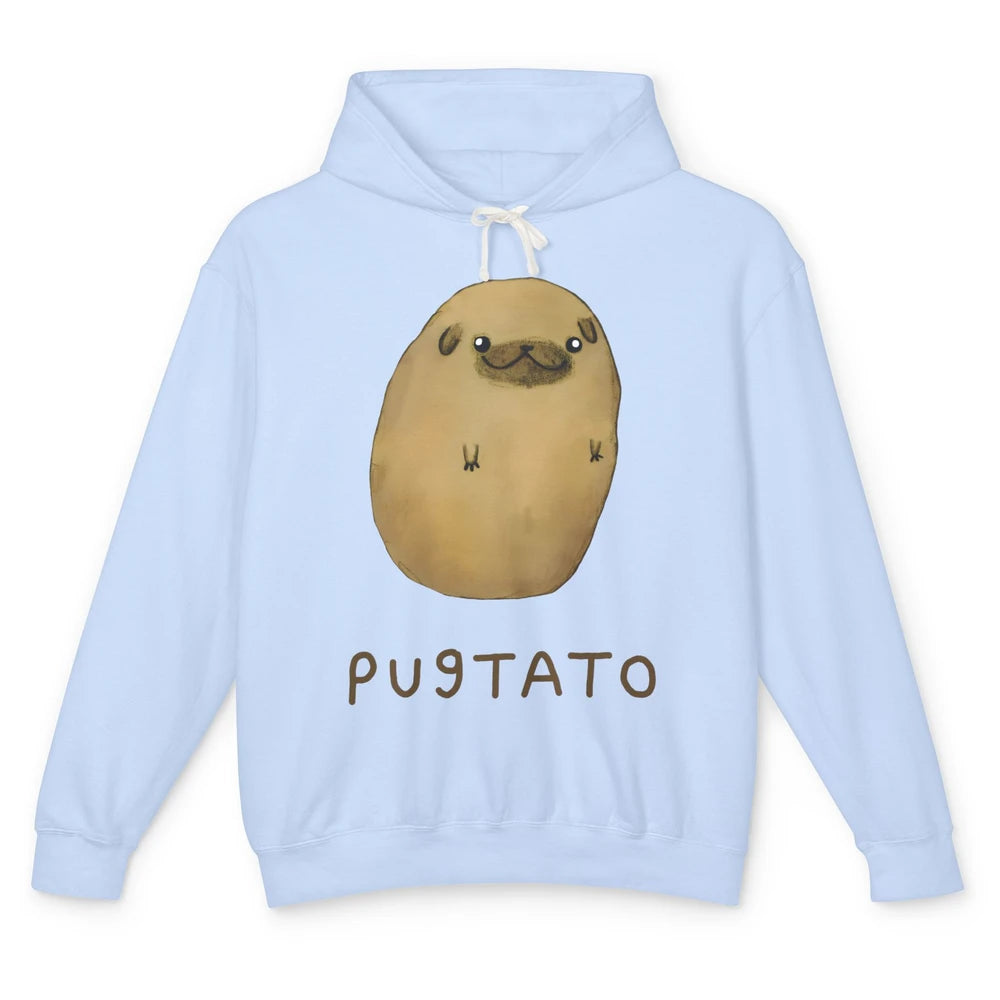 Funny Pug And Potato Pugtato Parody Pug Mom Dog Lady Gift Unisex Lightweight Hoodie