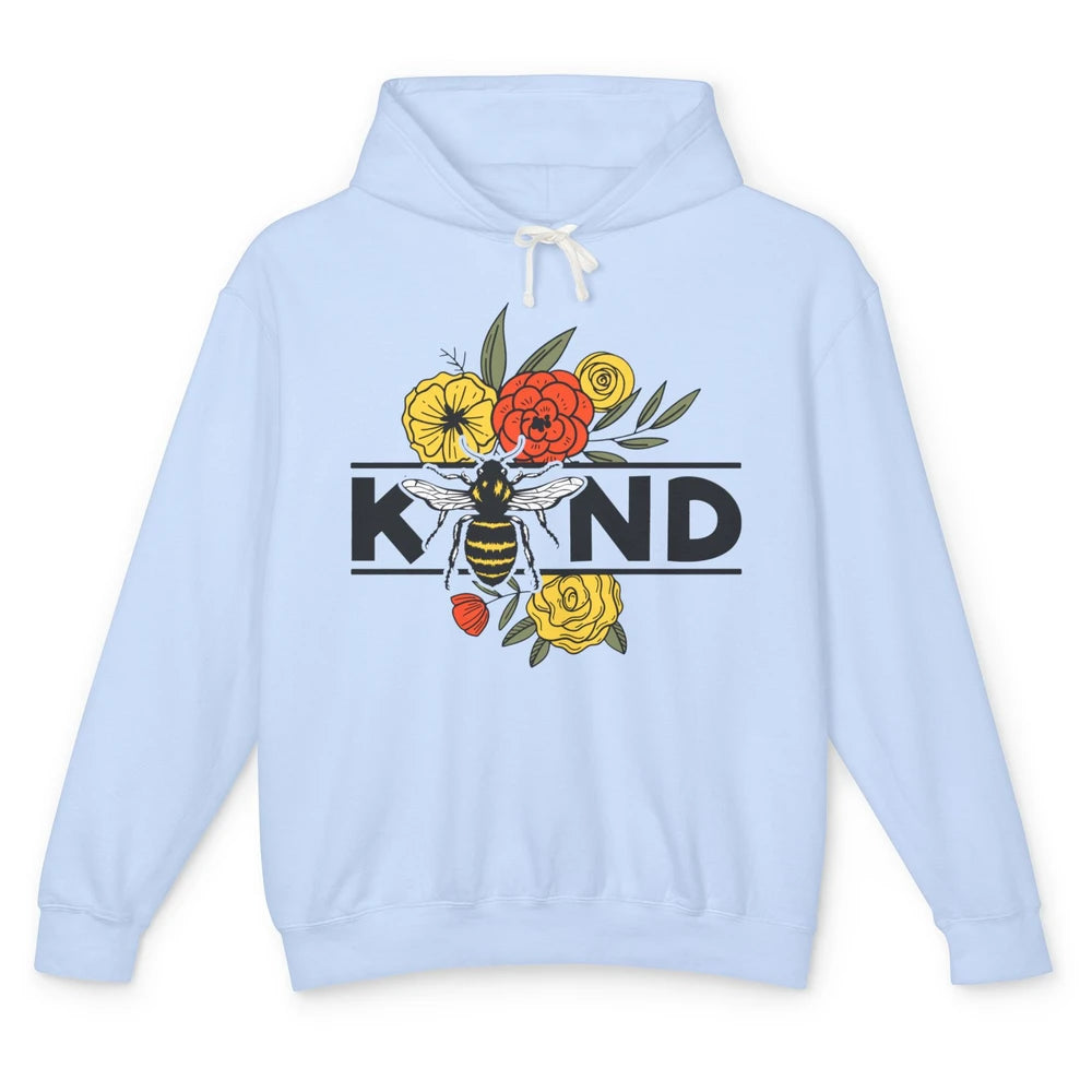 Retro Be Kind Leopard Rainbow Boho Love Mental Health Matter Unisex Lightweight Hoodie