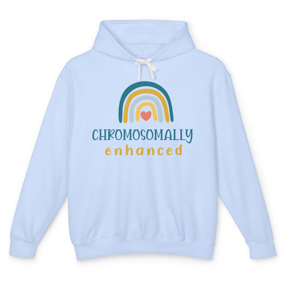 Chromosomes Enhanced Rainbow Down Syndrome T21 Warriors Unisex Lightweight Hoodie