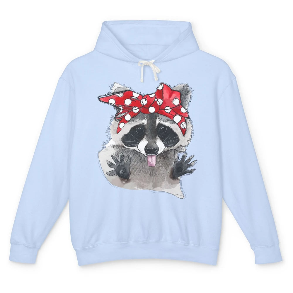 Bandana Racoon Baby Trashed Racoon Panda Lovers Gift Unisex Lightweight Hoodie