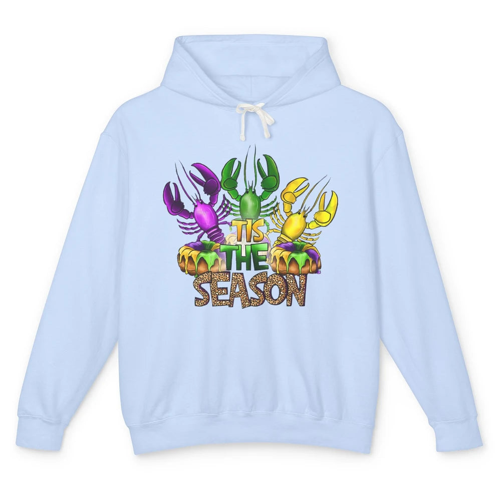 Mardi Gras Crawfish Tis The Season New Orleans Carnivals Unisex Lightweight Hoodie