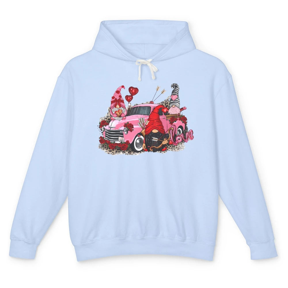 Pink Gnomes Truck Valentines Loads Of Love Western Valentine Unisex Lightweight Hoodie