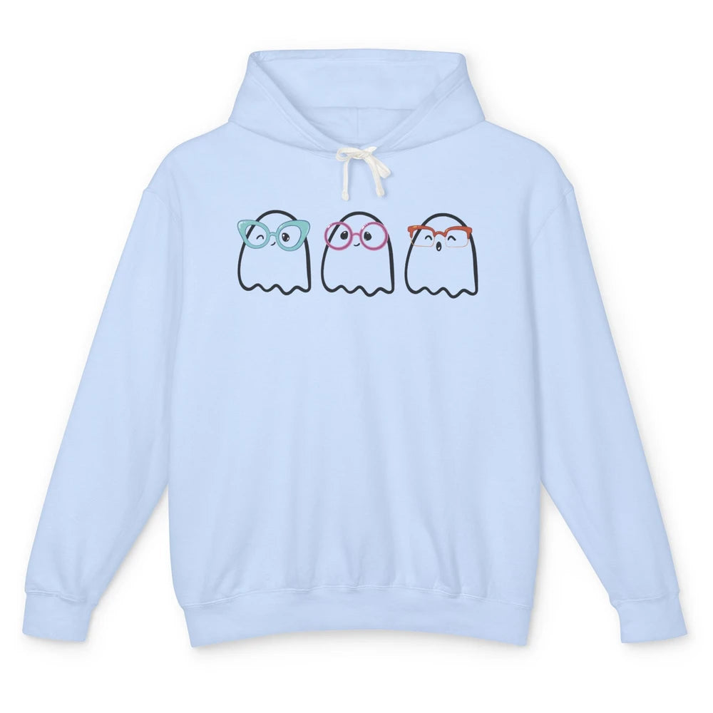 Cute Little Ghosts Glasses Optometrist Halloween Optician Unisex Lightweight Hoodie