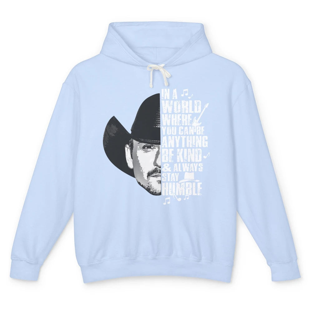 Retro Cowboy Be Kind And Always Stay Humble Western Country Unisex Lightweight Hoodie