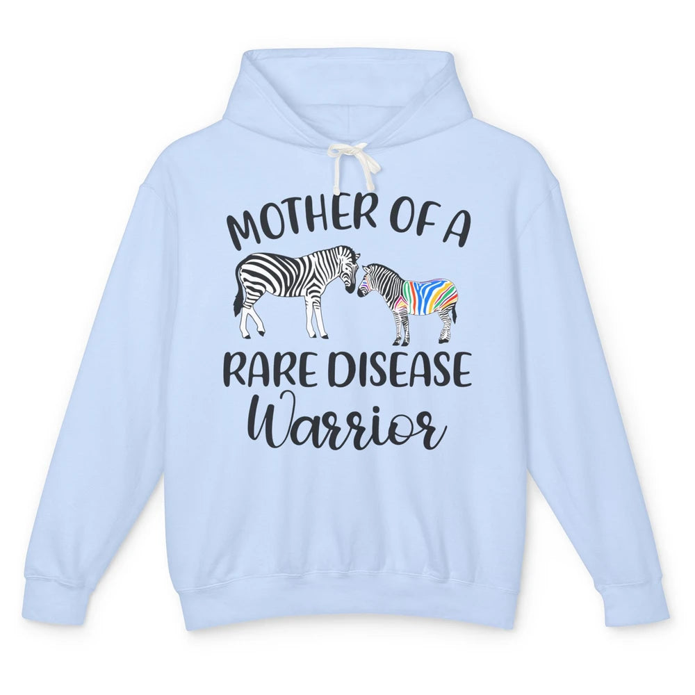 Mother Of A Rare Disease Warrior Zebra Rare Disease Mom Unisex Lightweight Hoodie