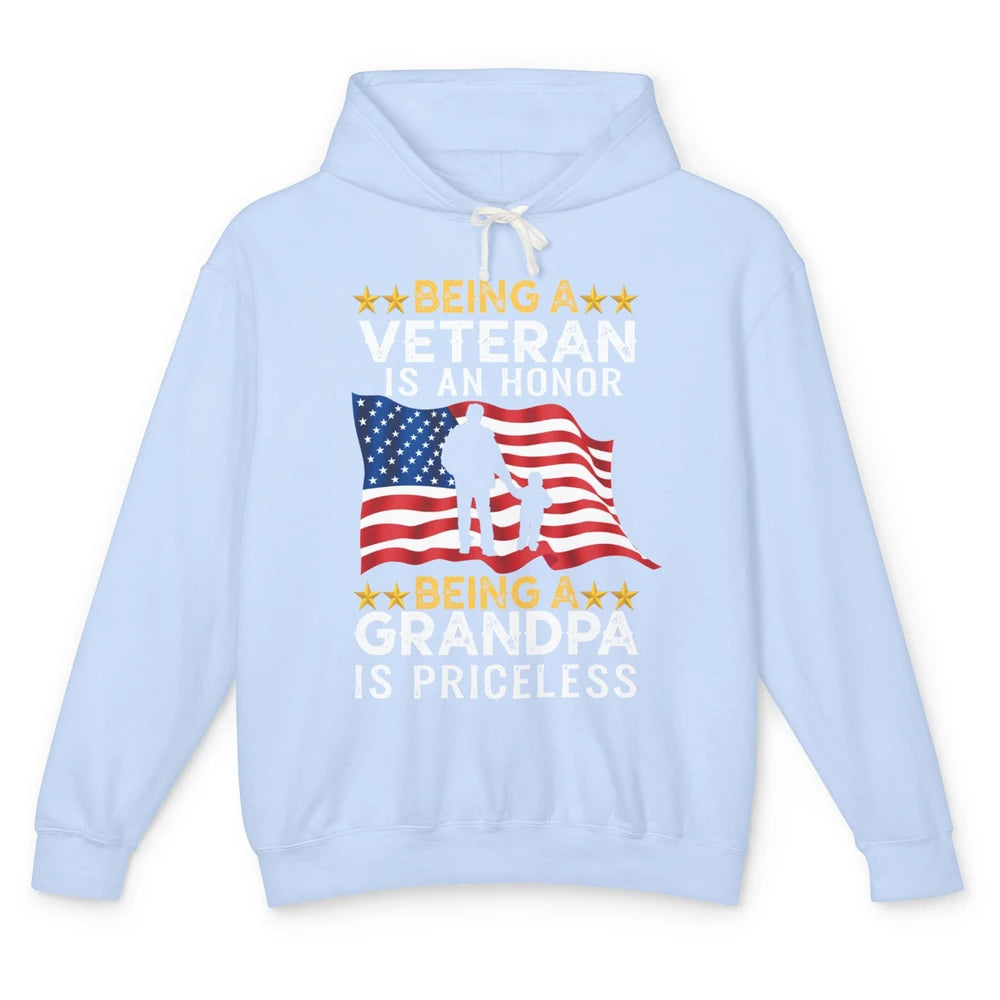 Being A Veteran Is An Honor Army Dad US Military Day Unisex Lightweight Hoodie