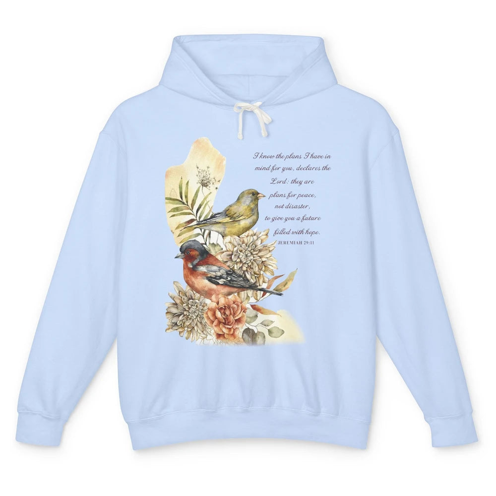 Bird Christian I Know The Plans I Have For You Bible Verse Unisex Lightweight Hoodie