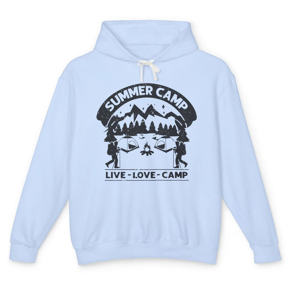 Summer Camp Live Love Camp Vacation Camping Hiking Retro Unisex Lightweight Hoodie