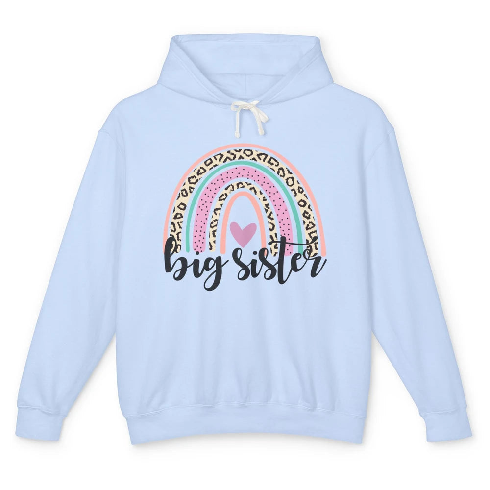 Cute Big Sister Rainbow Heart Big Sister Little Sister Gift Unisex Lightweight Hoodie