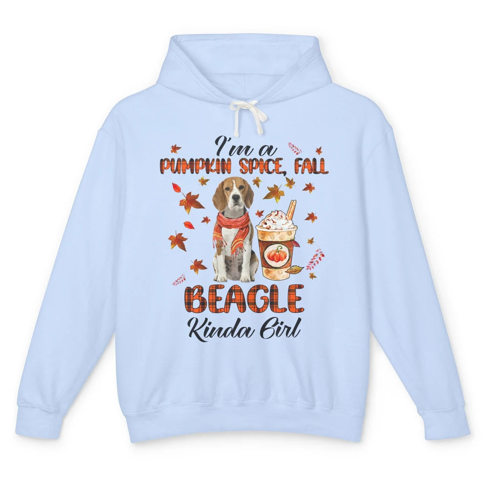 I'm A Pumpkin Spice Fall And Beagle Kinda Girl Fall Leaves Unisex Lightweight Hoodie