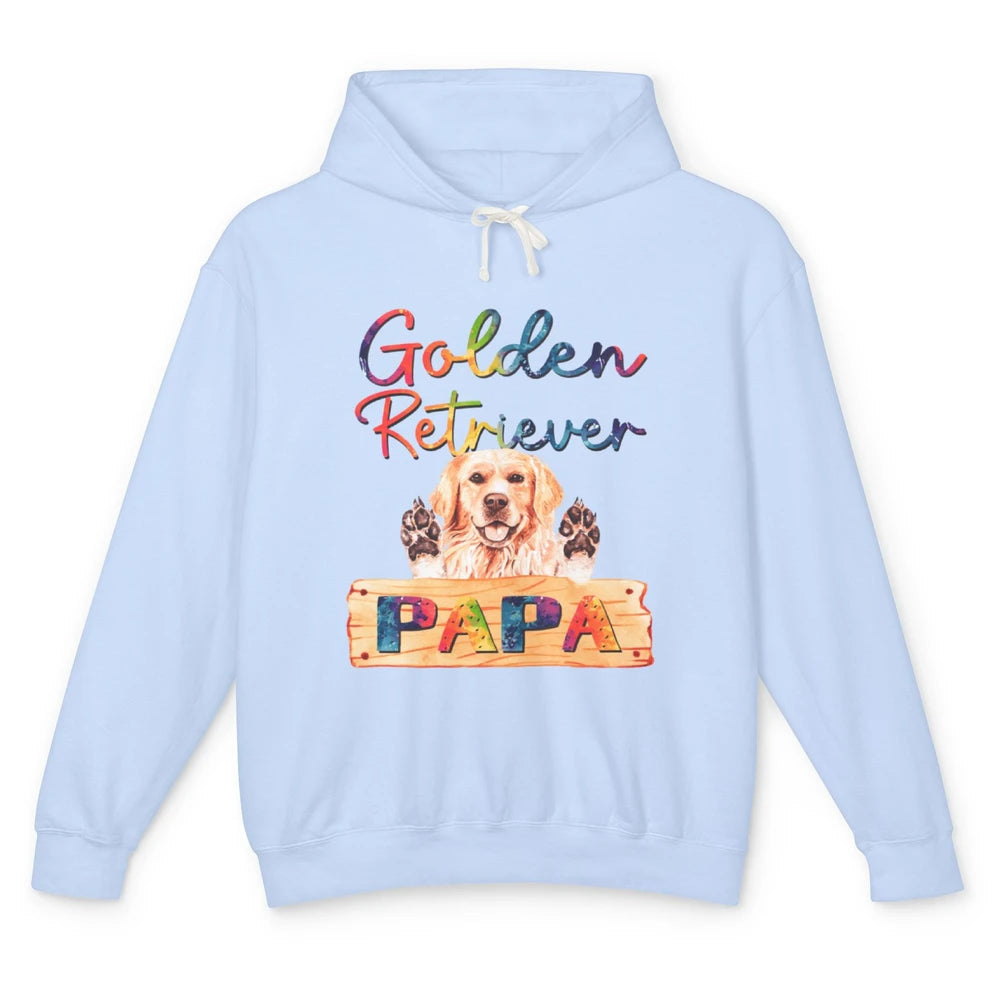 Colorful Golden Retriever Dog Papa Cute Puppy Father Dad Unisex Lightweight Hoodie