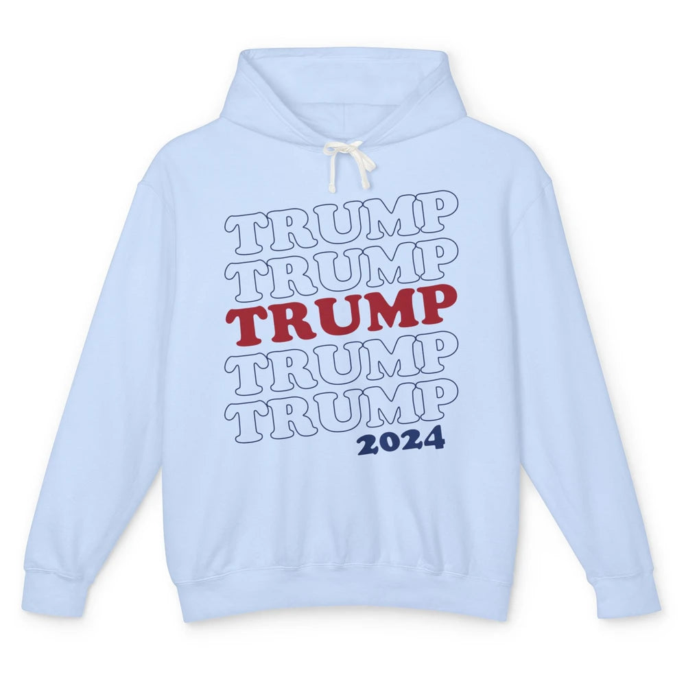 Trump 2024 Election MAGA I'll Be Back US Flag Trump Support Unisex Lightweight Hoodie