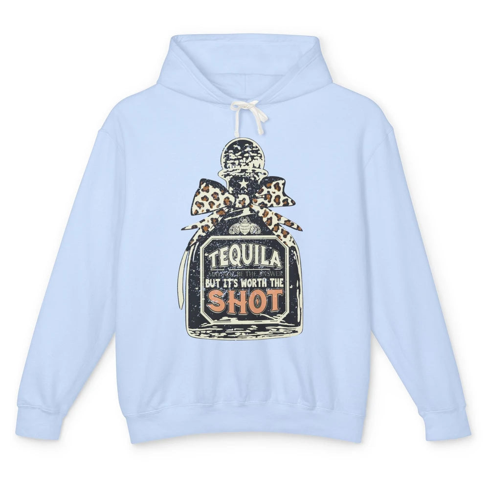 Retro Leopard Tequila May Not Be The Answer Western Country Unisex Lightweight Hoodie