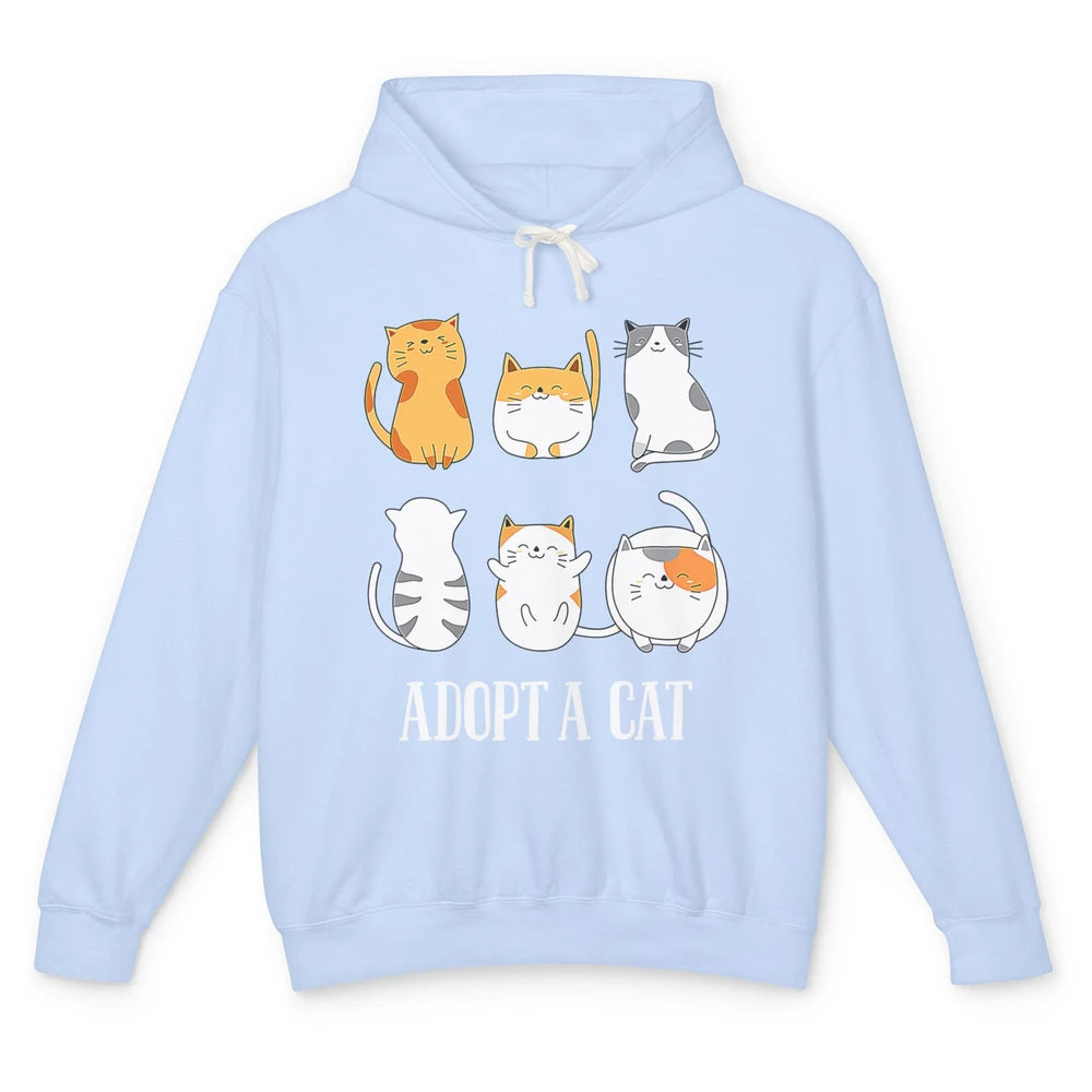 Funny Adopt A Cat Happy Foster Adopt Kitten Adoption Rescue Unisex Lightweight Hoodie