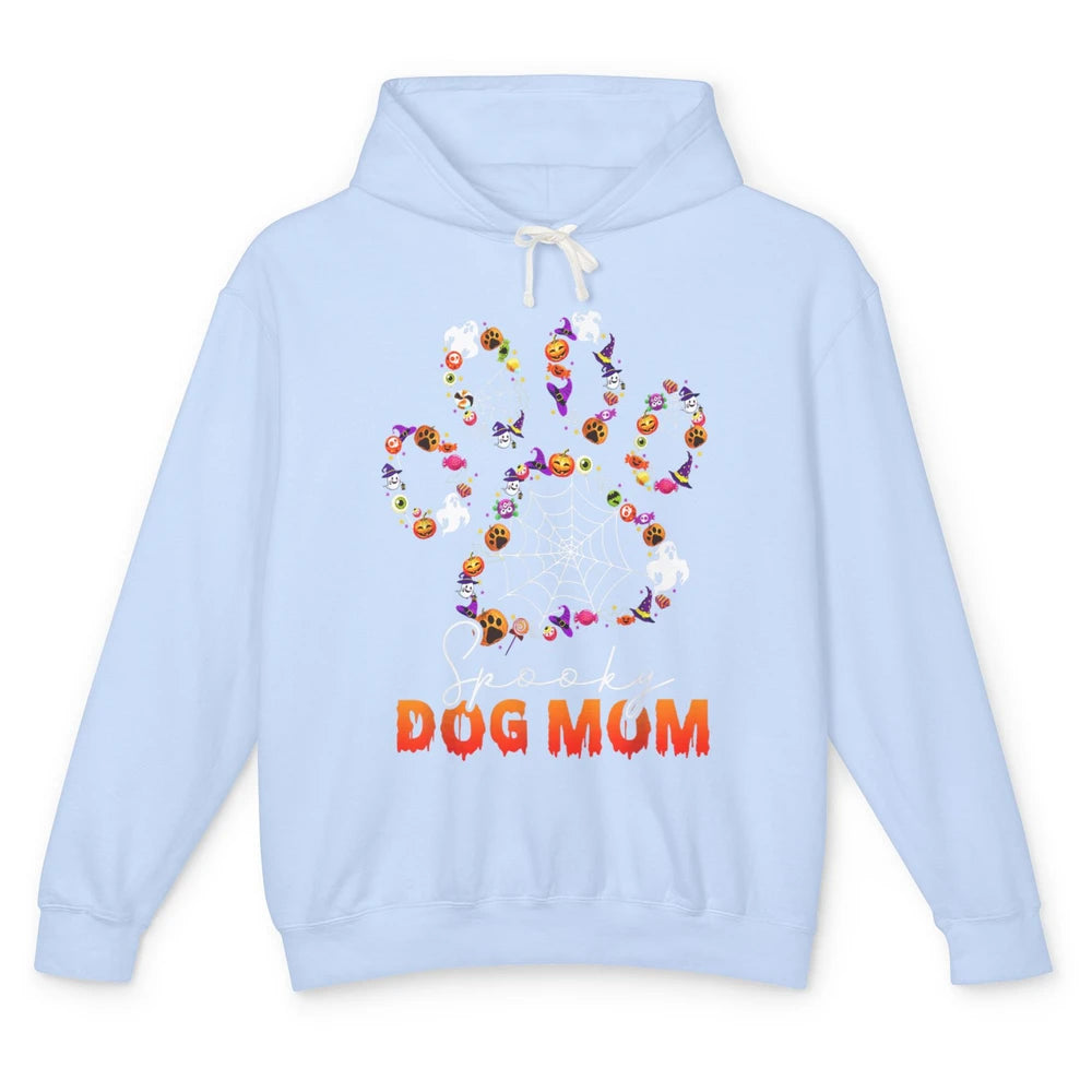 Cute Dog Mom Paw Mother Spider Happy Halloween Spooky Season Unisex Lightweight Hoodie