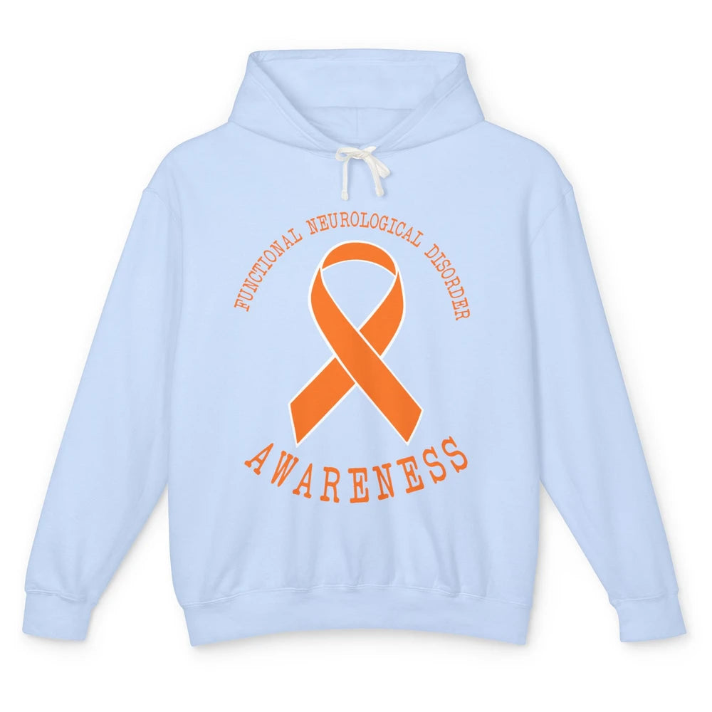 Functional Neurological Disorder Awareness FND Orange Ribbon Unisex Lightweight Hoodie