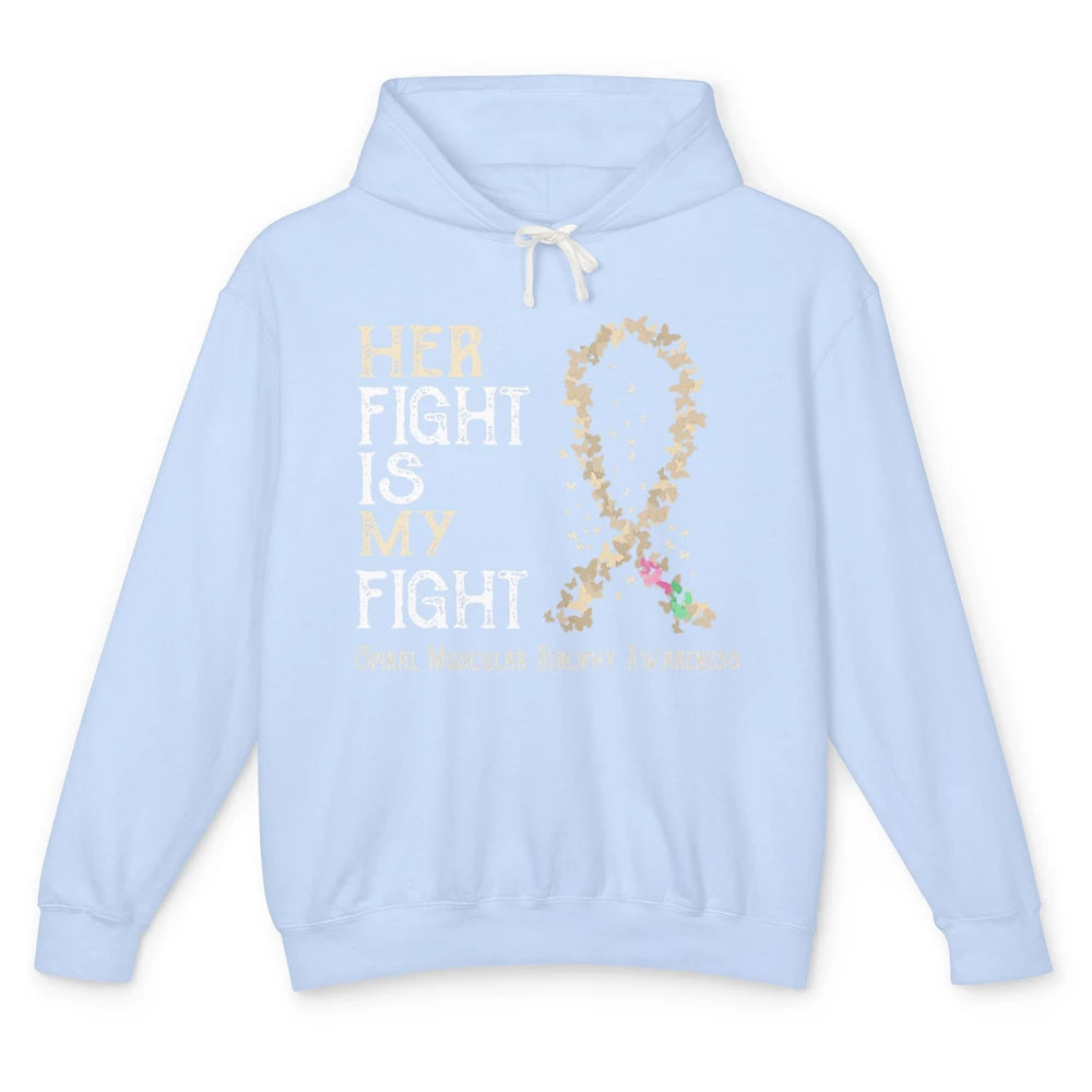 Her Fight My Fight Cream Ribbon Spinal Muscular Atrophy SMA Unisex Lightweight Hoodie