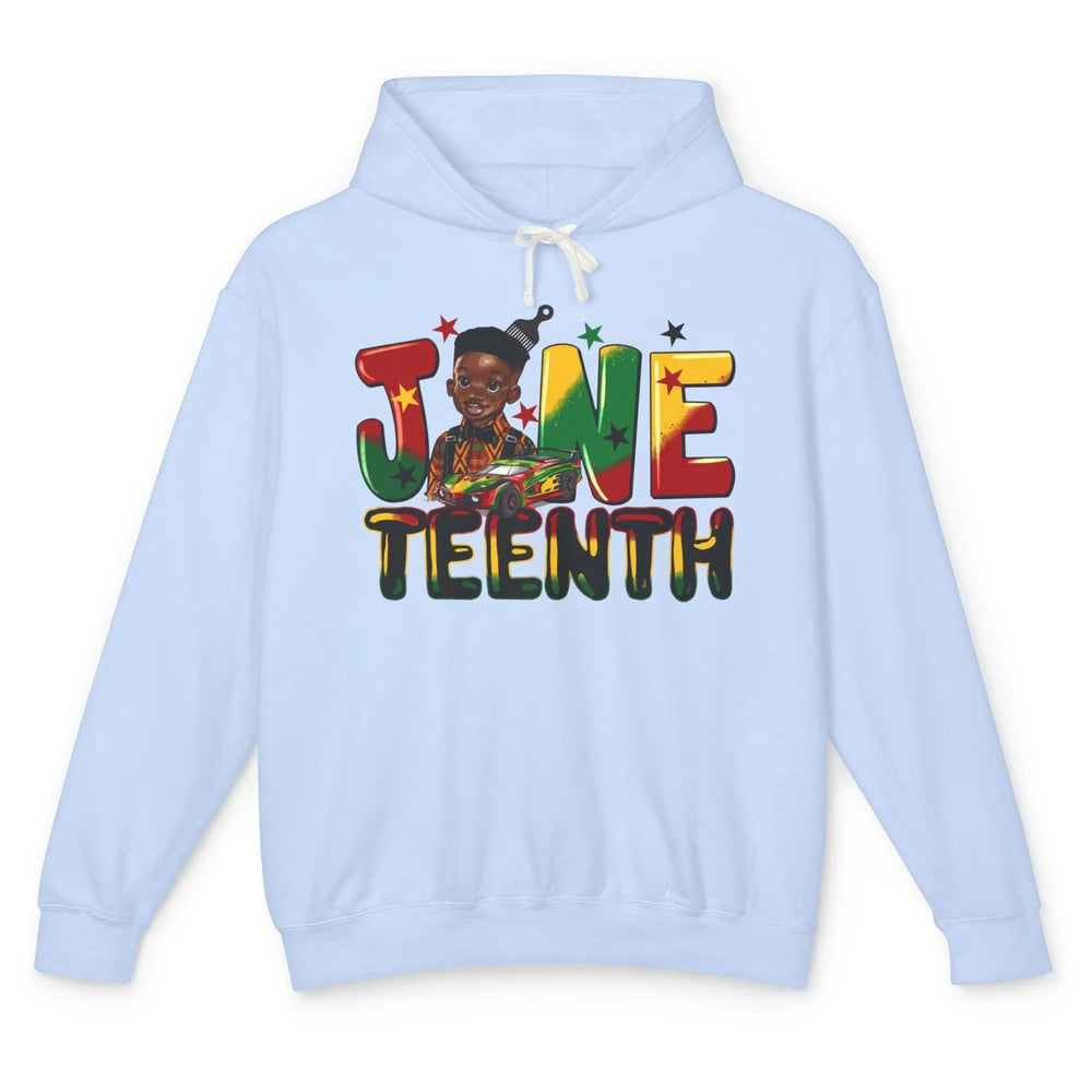 Juneteenth Little Black Boy Afro African Independence Day Unisex Lightweight Hoodie