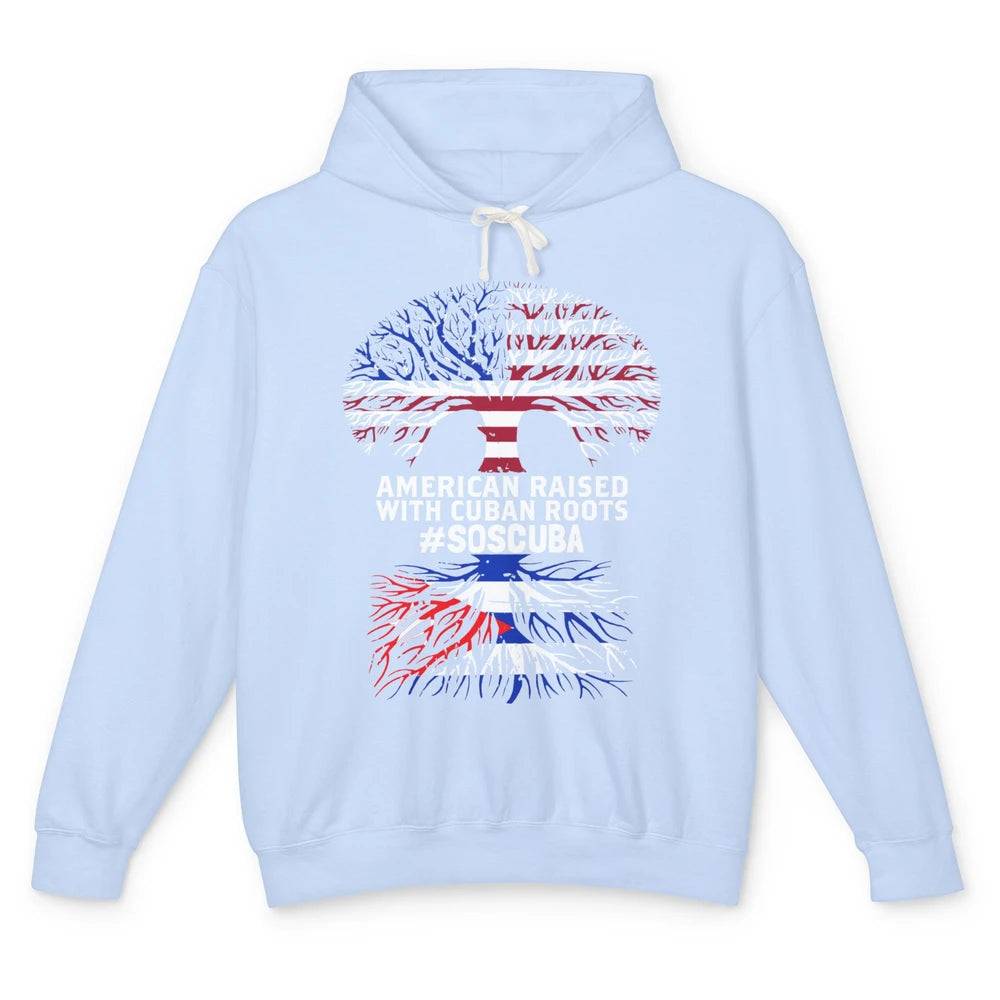 American Raised With Cuban Roots Cuban Flag Cuban Tree Unisex Lightweight Hoodie