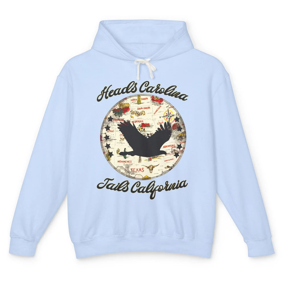 Vintage Heads Carolina Tail California Western Country Unisex Lightweight Hoodie