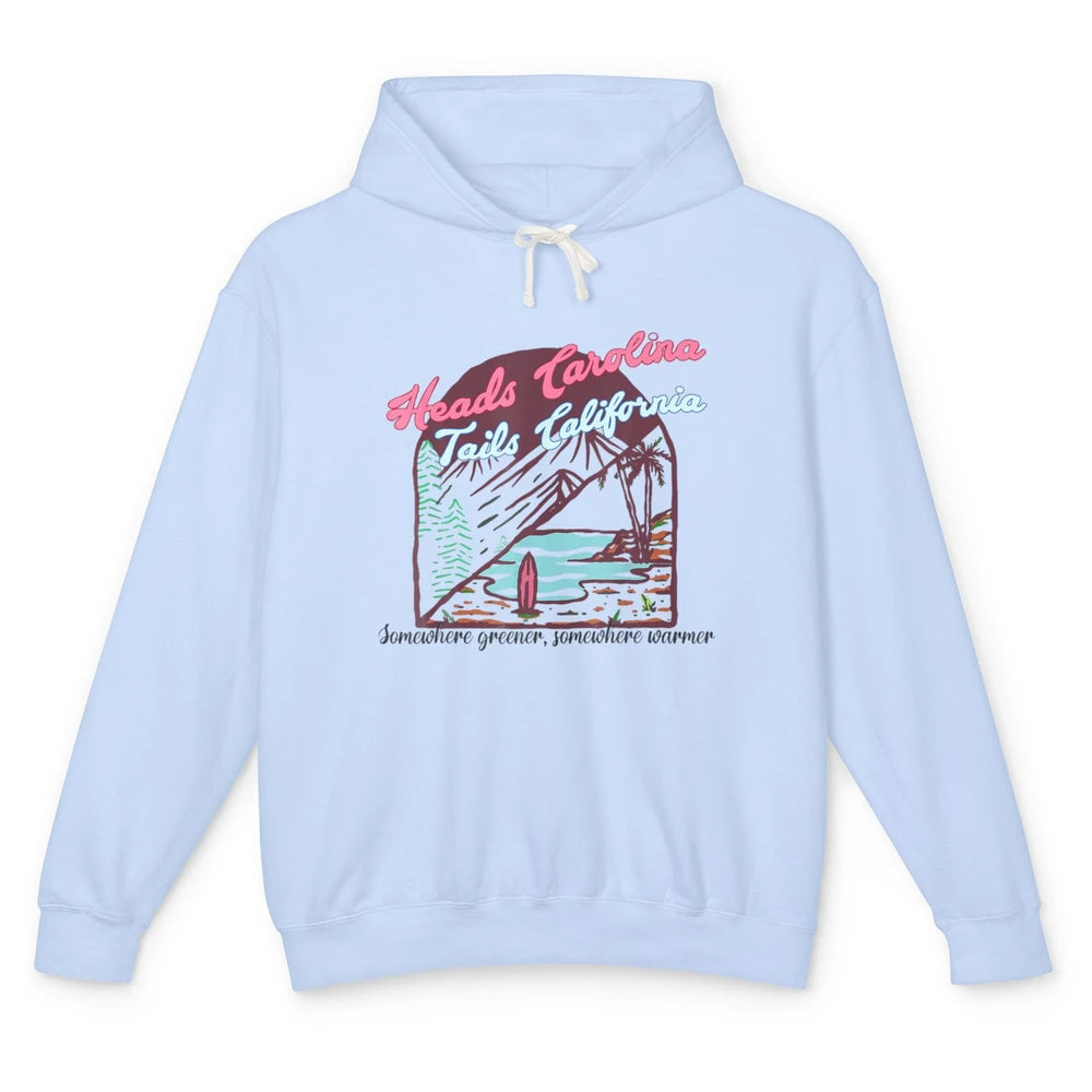 Western Heads Carolina Tails California Retro Beach Surf Unisex Lightweight Hoodie