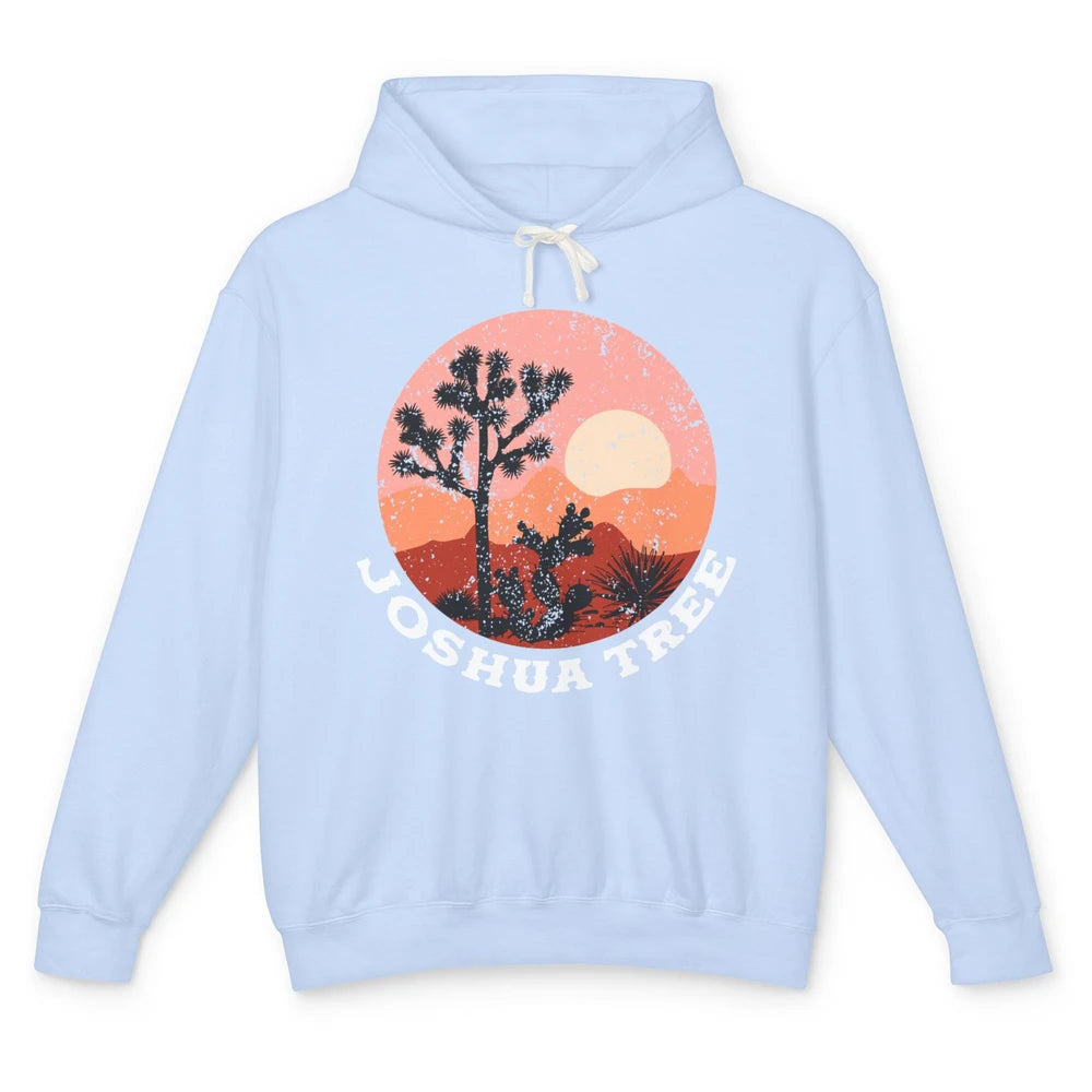 Vintage Desert Sunset Joshua Tree Hippie Girl Inspirational Unisex Lightweight Hoodie