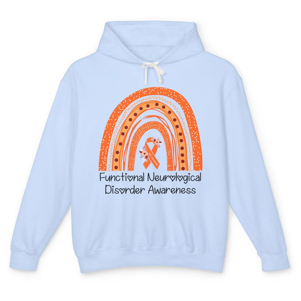 Functional Neurological Disorder Awareness FND Orange Ribbon Unisex Lightweight Hoodie