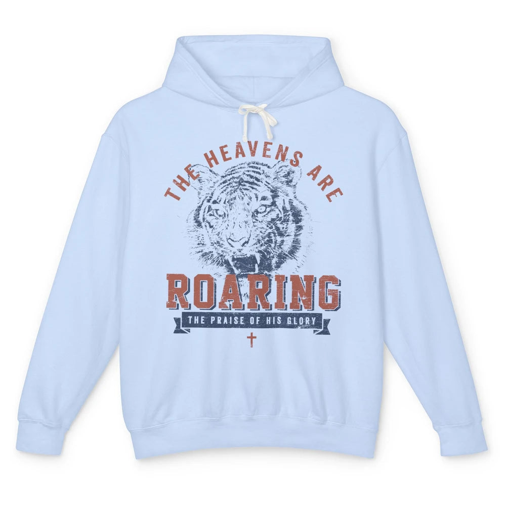 Lion Lightning Bolt Heavens Are Roaring Christian Catholic Unisex Lightweight Hoodie