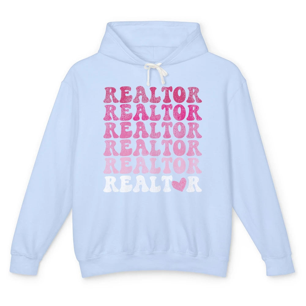 Real Estate Heart Wife Life Pink Realtor Women Close Deal Unisex Lightweight Hoodie