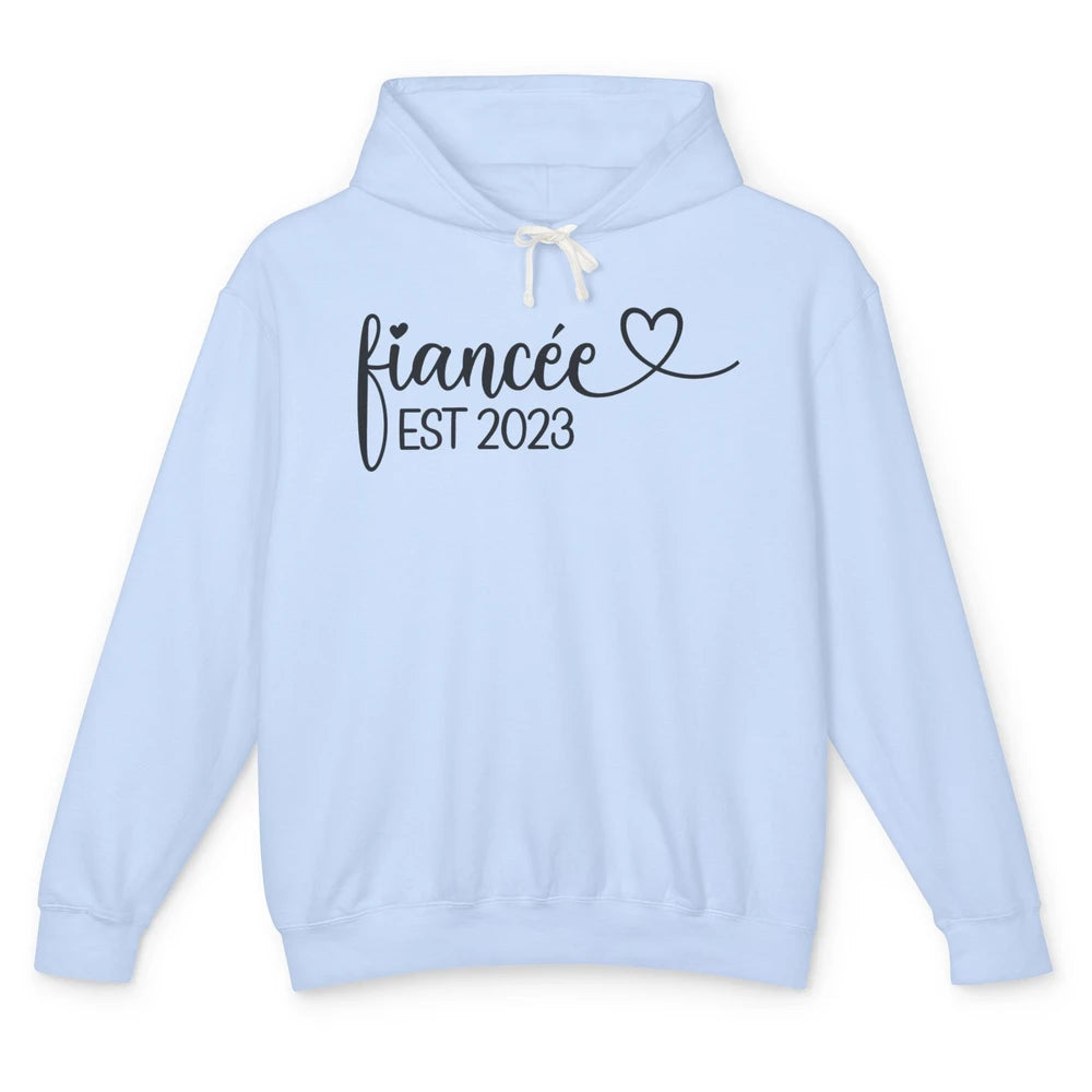 Fiancee Est 2023 Future Mrs. Engagement Bachelorette Gift Unisex Lightweight Hoodie