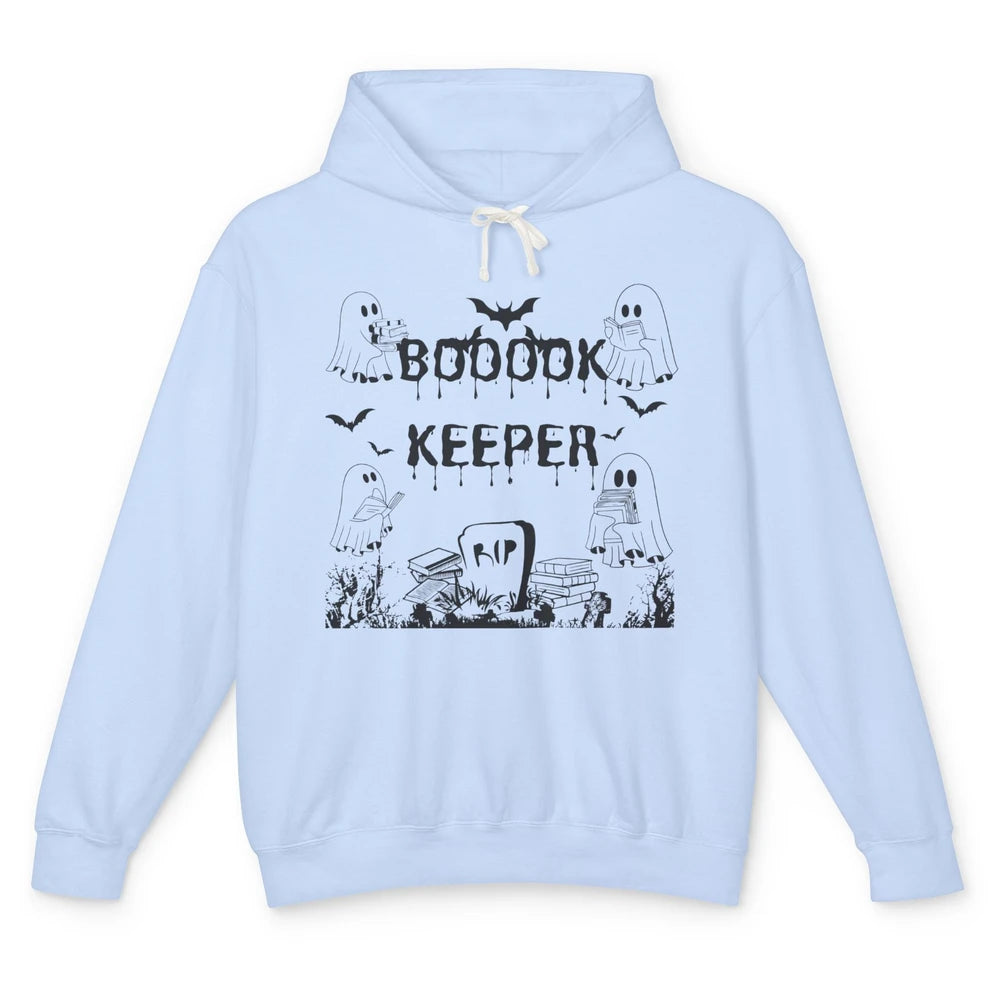 Ghost Reading Bookkeeper Librarian Halloween Book Lover Gift Unisex Lightweight Hoodie