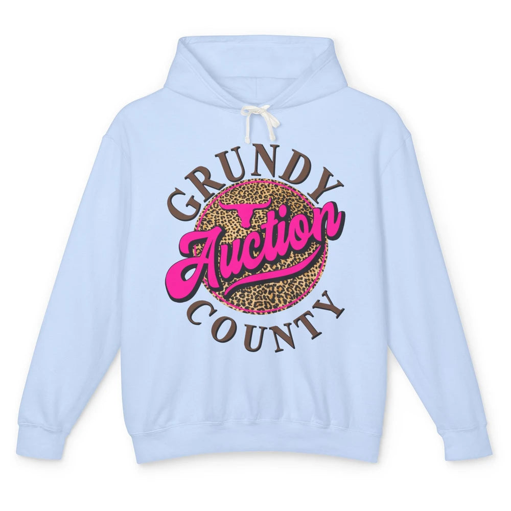 Leopard Grundy County Auction Western Country Cowboy Cowgirl Unisex Lightweight Hoodie