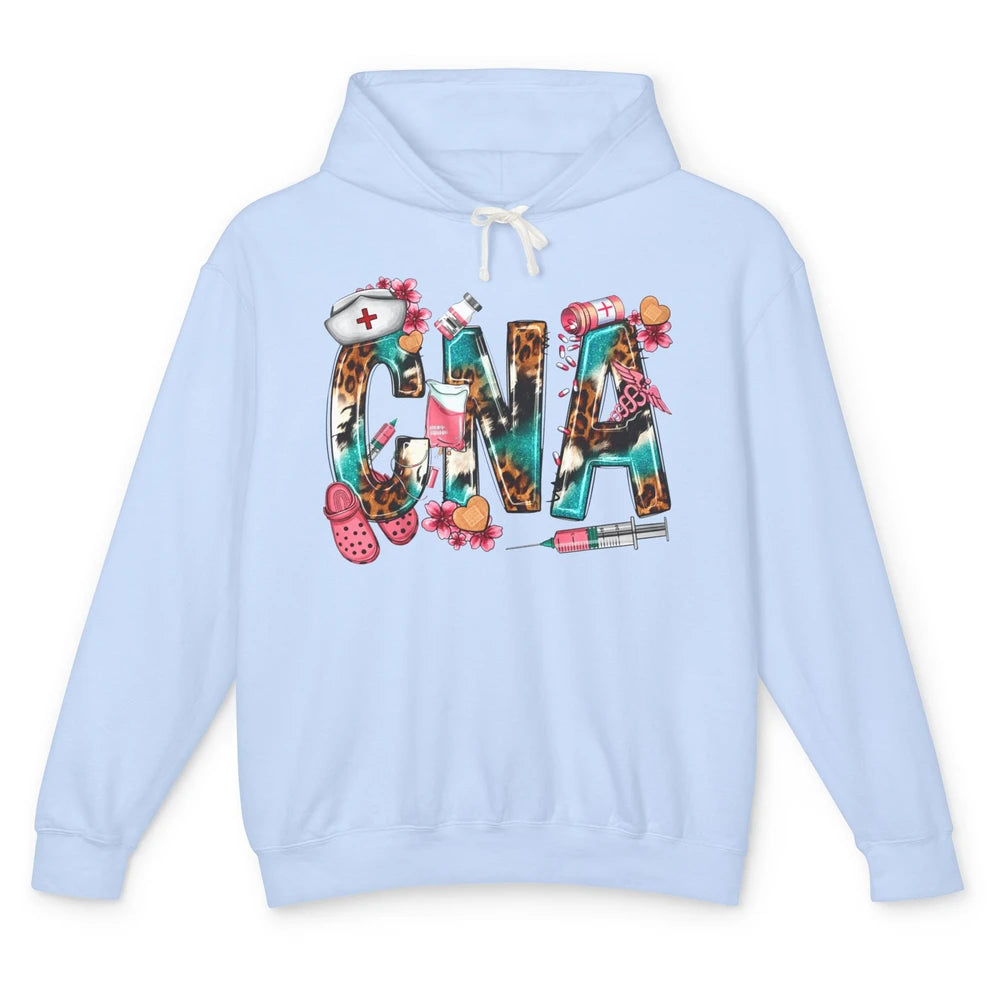 Leopard Stethoscope Love CNA Life Nurse Life Western Nursing Unisex Lightweight Hoodie