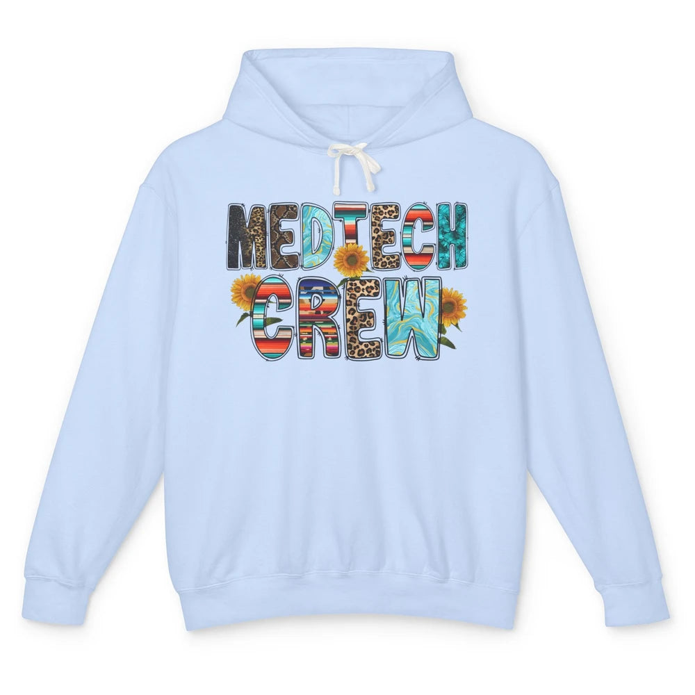 Leopard Sunflower Med Tech Crew Medical Nurse Western Nurse Unisex Lightweight Hoodie