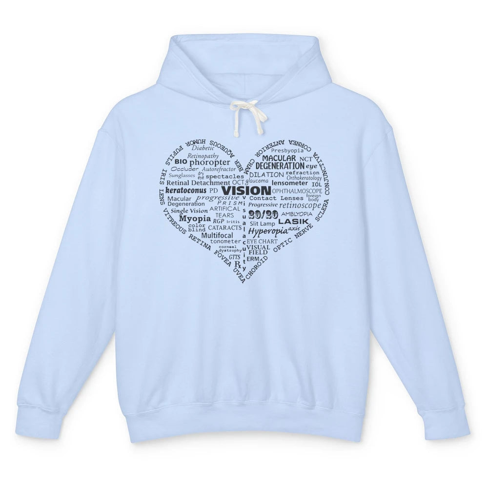 Optometry Tools Heart Optician Life Ophthalmology Technician Unisex Lightweight Hoodie