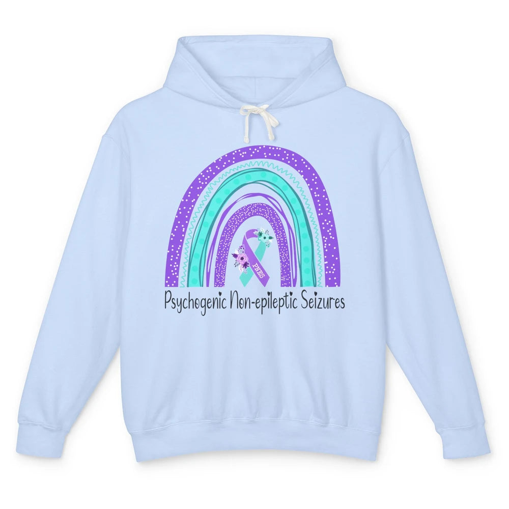 Psychogenic Non-epileptic Seizures PNES Purple Teal Rainbow Unisex Lightweight Hoodie