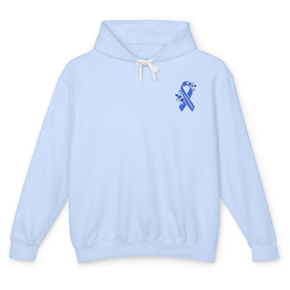 Syringomyelia Awareness Floral Blue Ribbon Rainbow Unisex Lightweight Hoodie