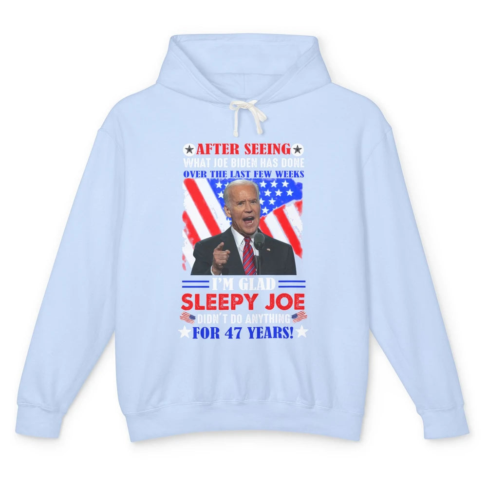 US Flag Joe Biden Didn't Do Anything 47 Years Anti Liberals Unisex Lightweight Hoodie