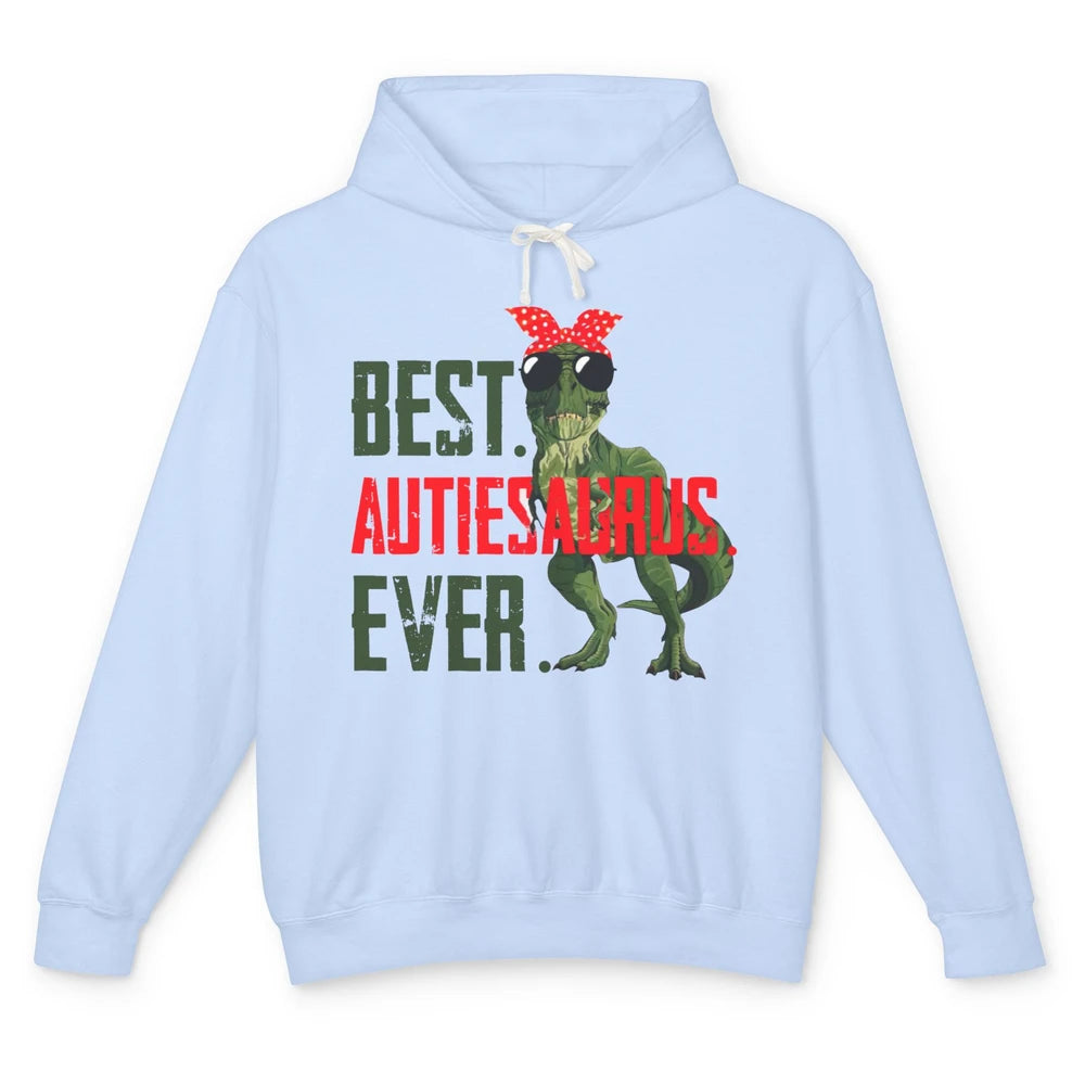 Retro Funny T Rex Best Auntiesaurus Ever Dinosaur Aunt Gift Unisex Lightweight Hoodie