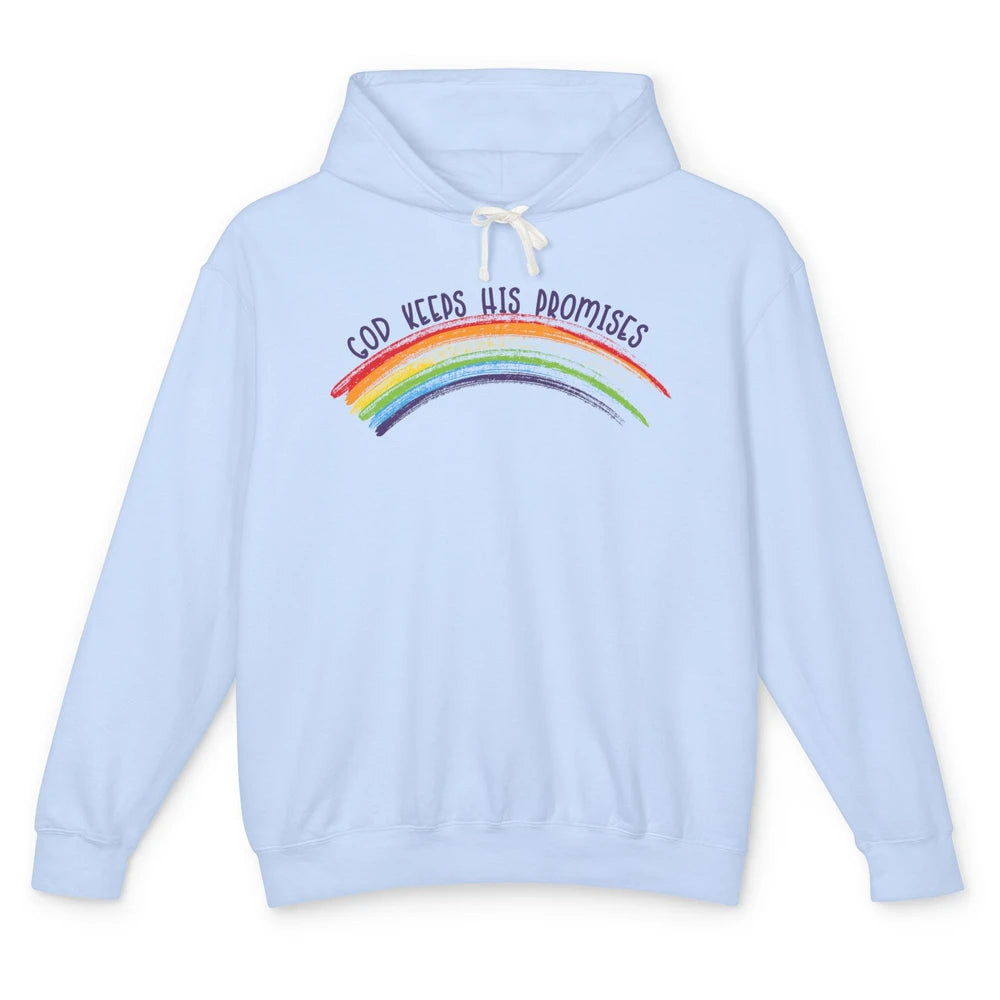 Leopard Rainbow God Keeps His Promises Christian Religious Unisex Lightweight Hoodie