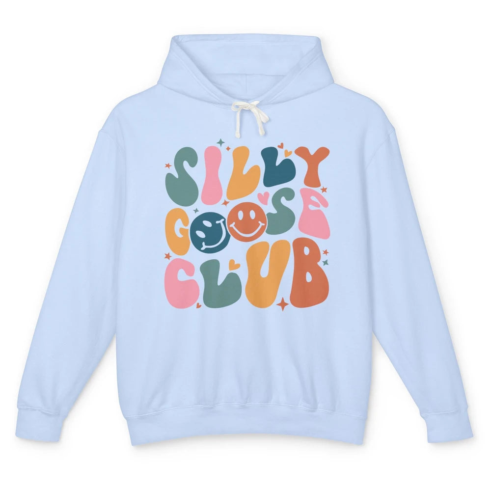 Funny Goose Silly Goose Club Retro Groovy Sarcastic Goose Unisex Lightweight Hoodie