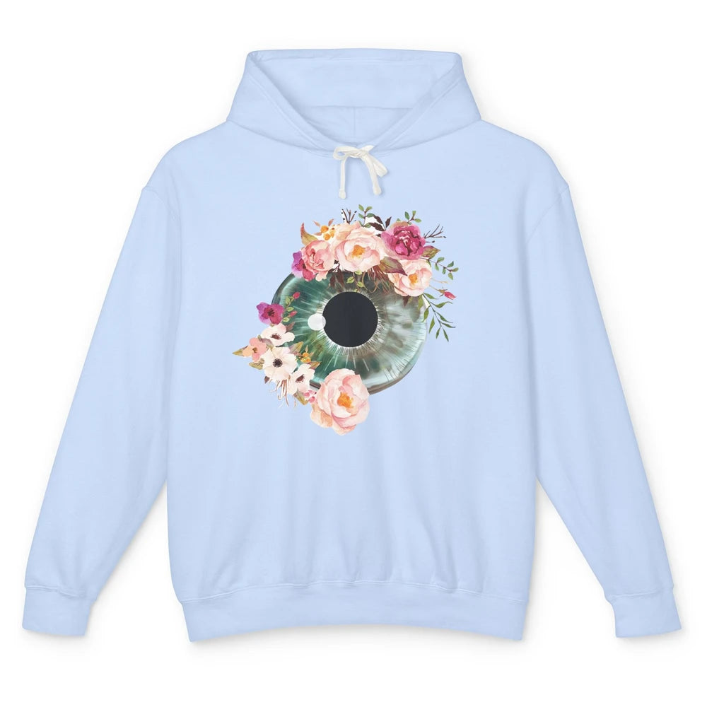 Floral Eyeball Optometrist Eye Anatomy Ophthalmology Tech Unisex Lightweight Hoodie