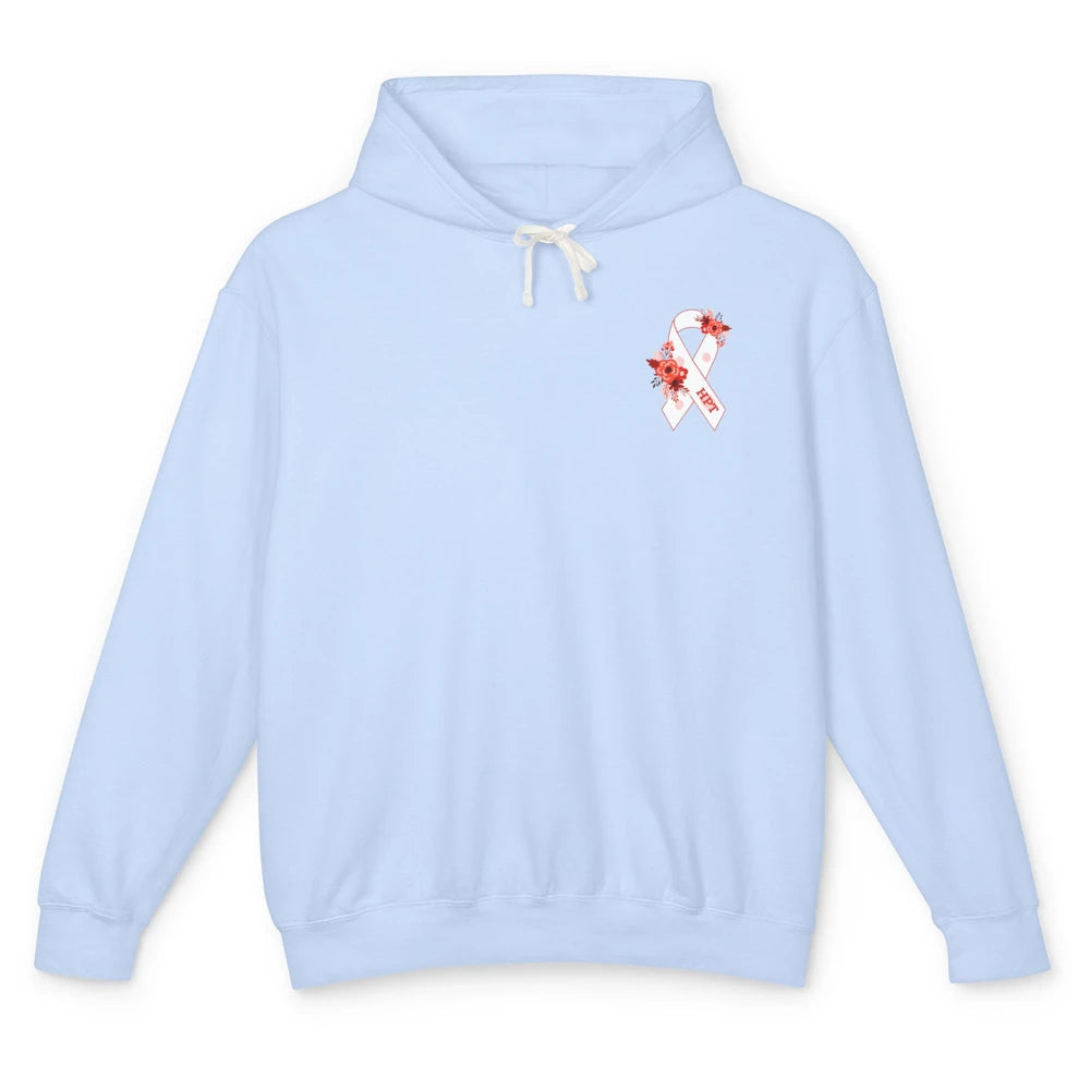 Hyperparathyroidism Awareness Red White Ribbon Parathyroid Unisex Lightweight Hoodie