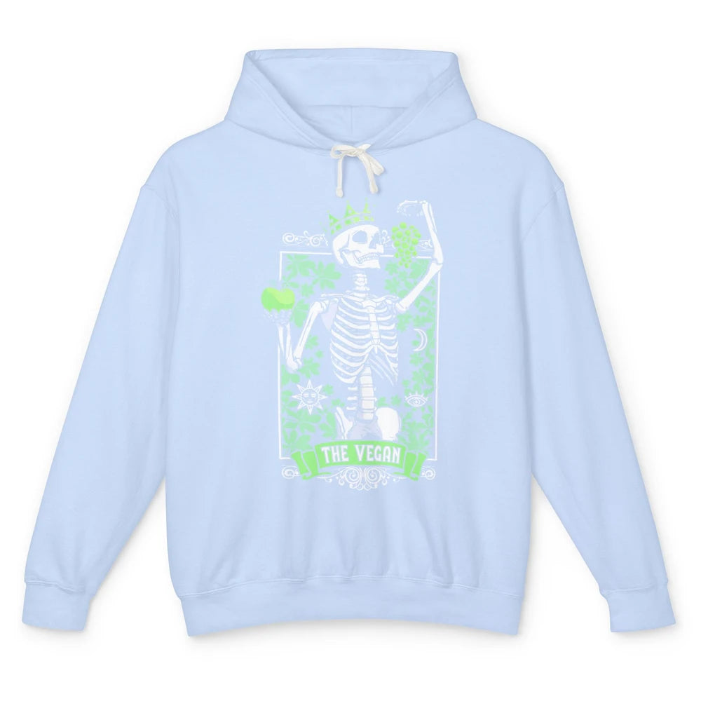 Funny Skeleton The Vegan Tarot Card Vegetarian Animal Lovers Unisex Lightweight Hoodie