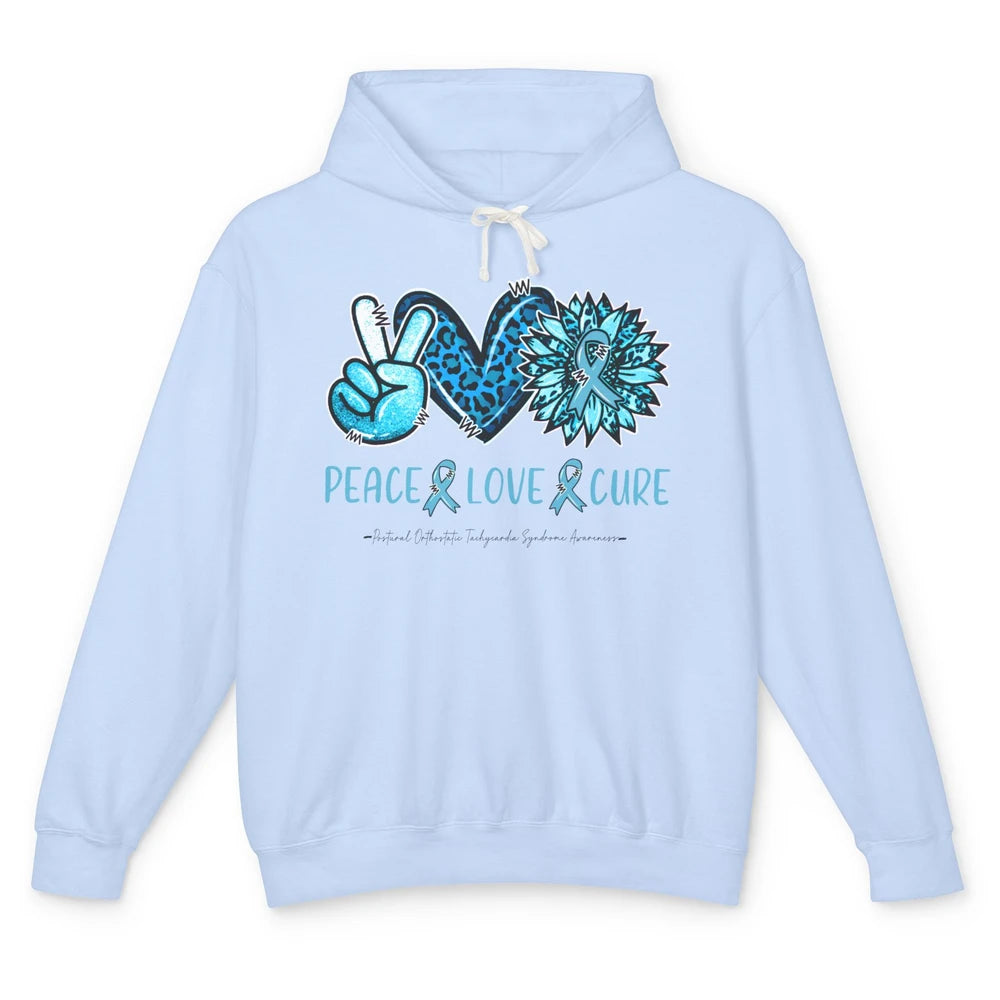 POTS Postural Orthostatic Tachycardia Peace Love Cure Unisex Lightweight Hoodie