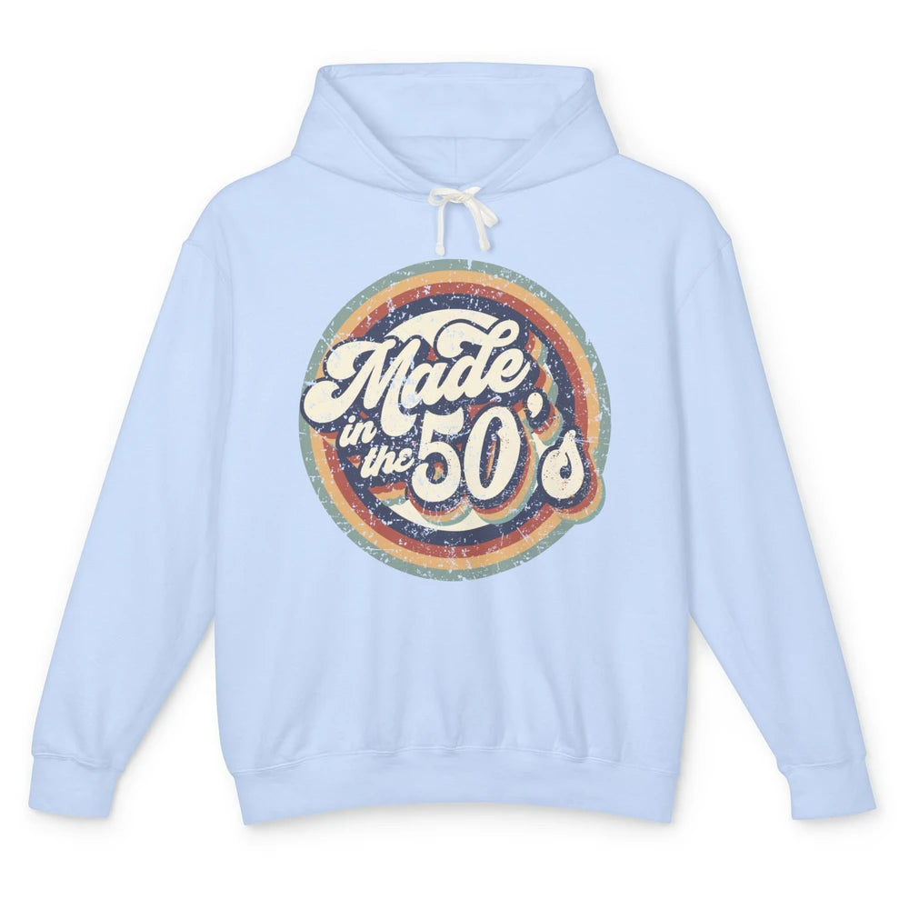 Retro Vintage Made In The 50's 1950s Born Birthday Day Gift Unisex Lightweight Hoodie