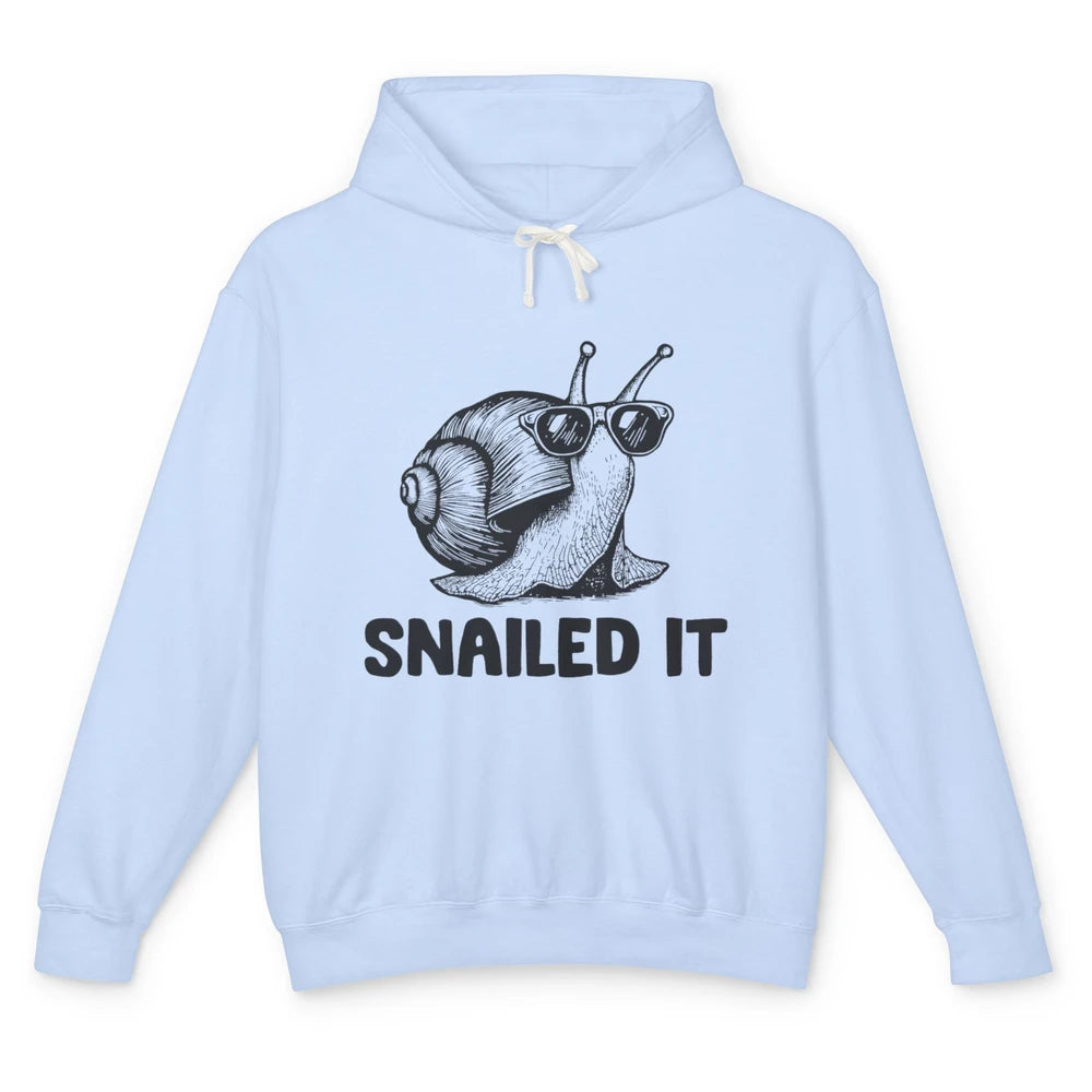 Funny Slow Snail Sunglasses Slug Snailed It Sarcastic Animal Unisex Lightweight Hoodie