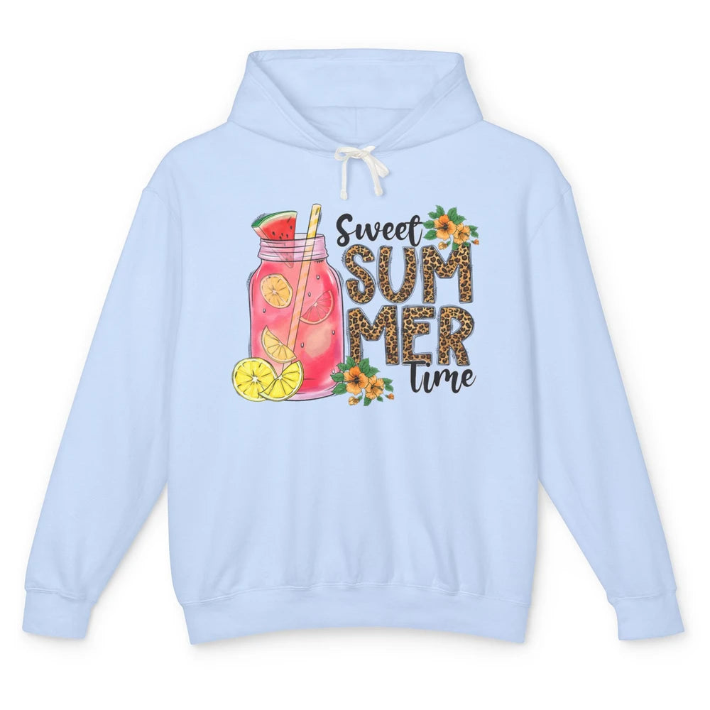 Retro 80s Floral Sweet Summer Watermelon Vaporwave Leopard Unisex Lightweight Hoodie